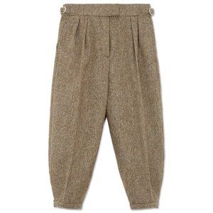 Women's High Waist Plus Fours/Breeks - Cream/Brown